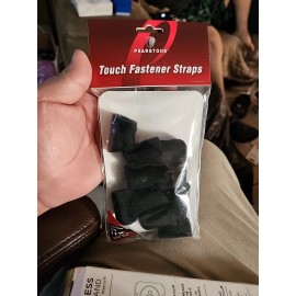 Pearstone 1 x 10 Touch Fastener Straps (Black, 10-Pack)