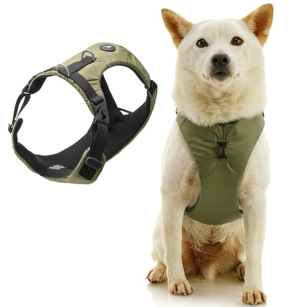 Gooby Trailblazer Harness - Olive Branch, X-Small - Shock Absorbing