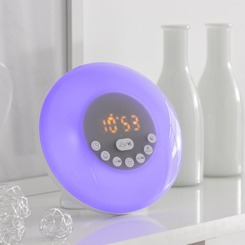 InnovaGoods® Sveglia alba ricaricabile con altoparlante Slockar, ti sveglia in