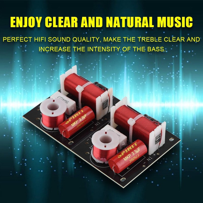 Zerone 2Pcs Speaker Frequency Divider Board 2 Way Treble/Bass 2