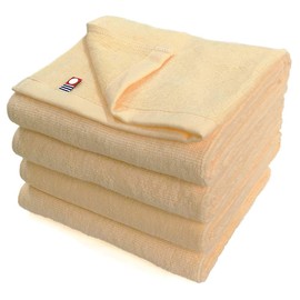 Imabari Towel, Commercial Use, Face Towel, 4-Piece Set, M-Color, 13.4 x 33.9 inches (34 x 86 cm), For Beauty Salon, 100 Colors, Lightweight and Thin (No.50 Honey Yellow) mc-ft4
