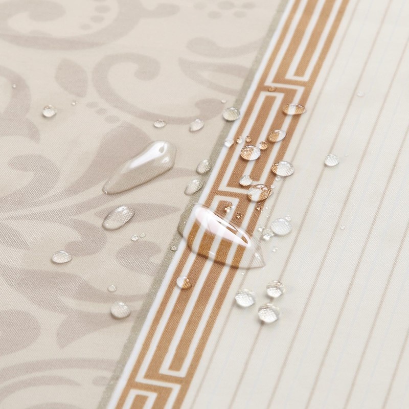 BESTRIPES Stall Fabric Shower Curtain, Beige Tan Stripe Narrow Cloth