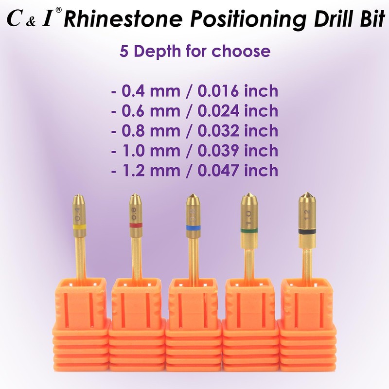 C & I Nail Drill V-Cut Hole Bit for Rhinestone