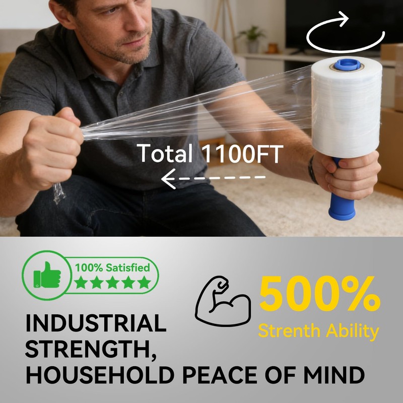 PAFEI 5 inch Plastic Stretch Film Shrink Wrap Roll for