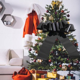 Giant Bow for Car,Big Red Car Bow 30inch Large Giant Bow for Gifts,Large Gift Wrapping Bow for Large Gift Decoration for Christmas,New House,Car,Party,Festival. (Metallic Black)