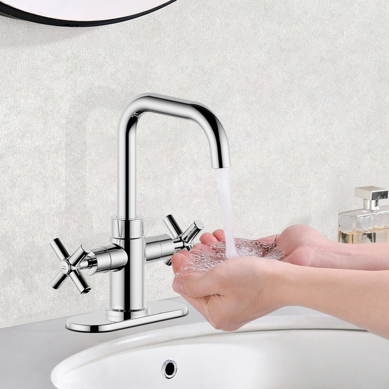 Duttao Bathroom Sink Faucet, 4 Inch Single Hole or 3