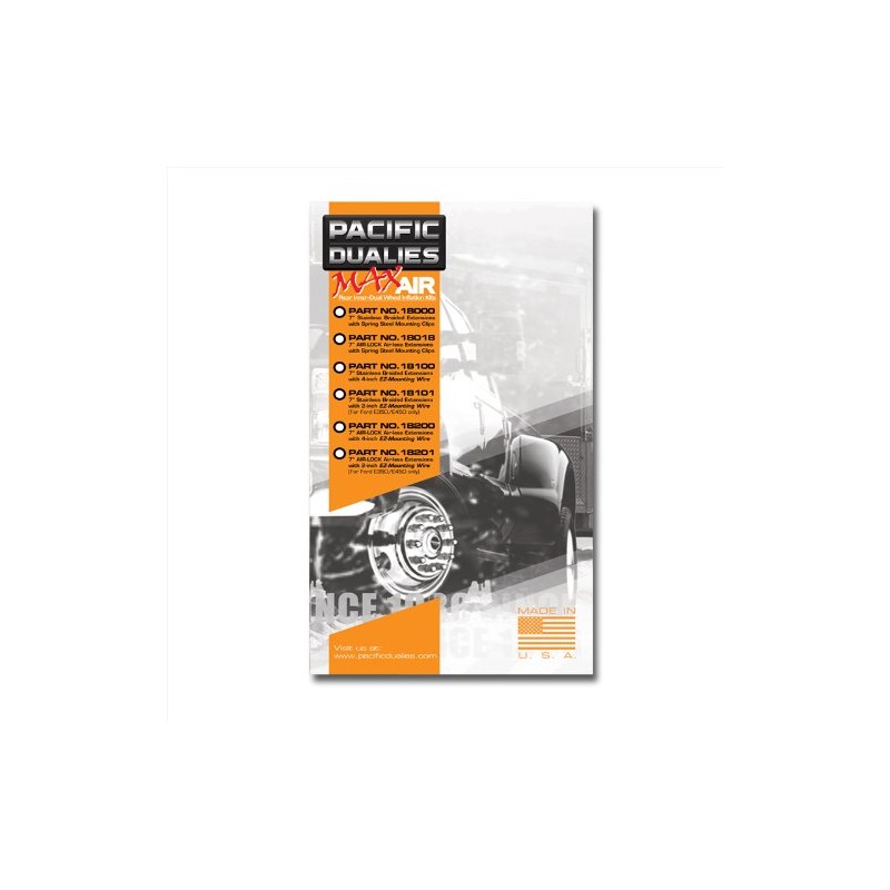 Pacific Dualies 18000 7 Inch Braided Stainless Steel Valve Stem
