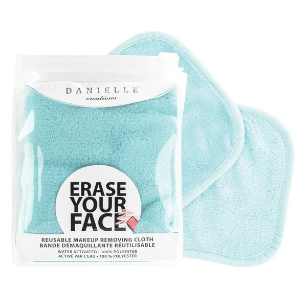 Danielle Creations Erase Your Face Eco Friendly Reusable Make Up Remover Cloth in Aqua Blue