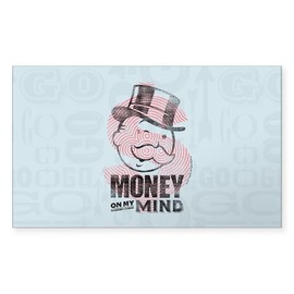 CafePress Monopoly Money On My Min Sticker (Rectangle 50 pk)