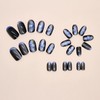 Dark Blue Glitter Press on Nails Butterfly False Nails French