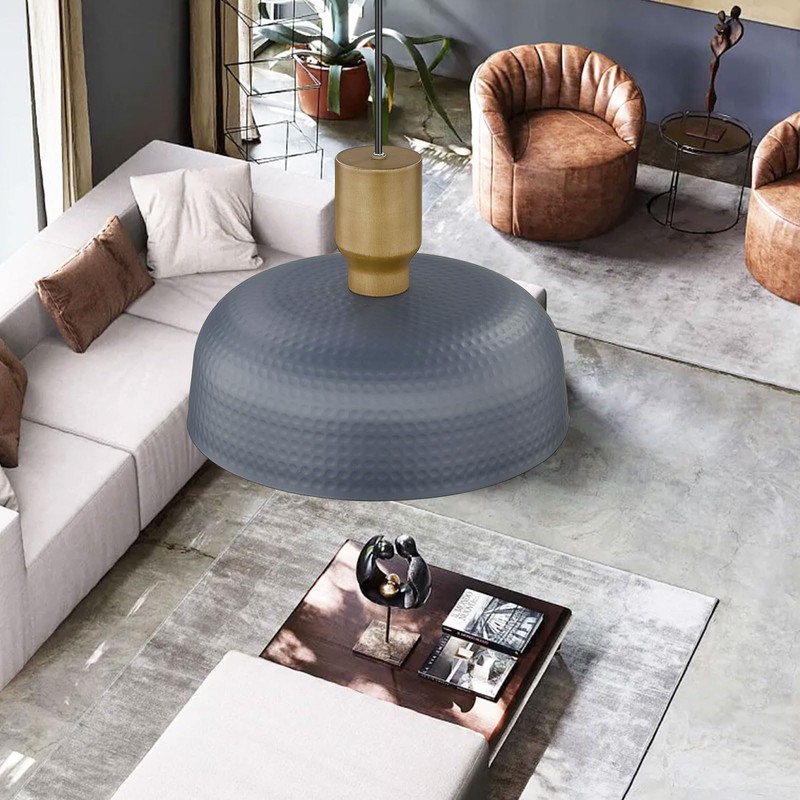 Luminzone Farmhouse Pendant Lights, Adjustable Hanging Light Fixtures with Hammered