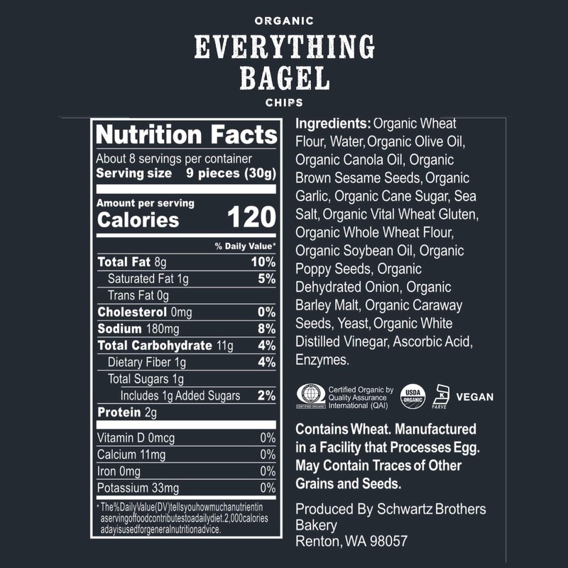 Schwartz Brothers Bakery, Bagel Chip Sampler, Everything & Garlic &