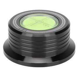 Turntable Stabilizer 50Hz Record Clamp Record Weight Stabilizer with Bubble Level Speed Detection for Vinyl Record PlayerBlack