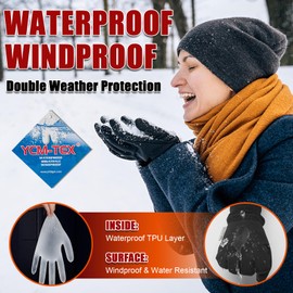 RIGWARL Winter Gloves for Cold Weather, Touch Screen Waterproof Windproof Warm Gloves for Running Cycling Driving