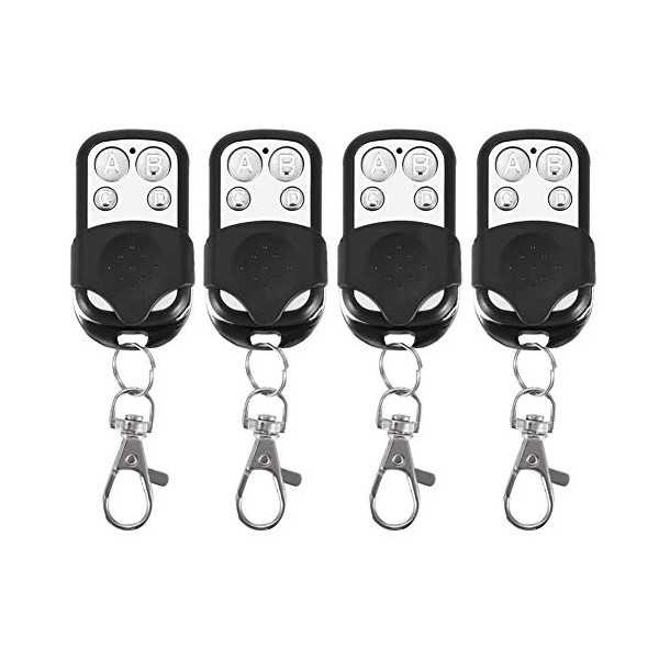 Ejoyous 4 Pcs Universal Gate Fob Remote, 433.92mhz Remote Control Electric Garage Door Remote Control Fob 4-channel 4-button Key Fob, Anti-theft Device Garage Remote Control Replacement Key Fob