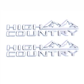2pack OEM High Country Emblems 3D Letters Side Badge Compatible with Silverado Tahoe Suburban 2019-2025 High Country 85101611 Glossy Chrome
