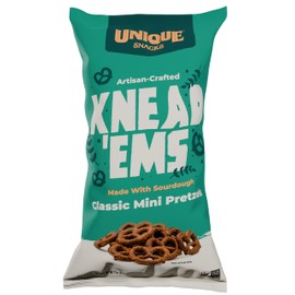 Unique Snacks Knead Ems, Sourdough Mini Pretzels, 11 Ounce Bags, Pack of 12