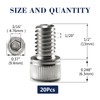 1/4-20 x 1/2" Socket Head Cap Screws Bolts, 20Pcs 304