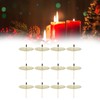 12pcs Candle Plate Iron Material 7x6.5cm/2.8x2.6in Gold Stable Reliable Decorative