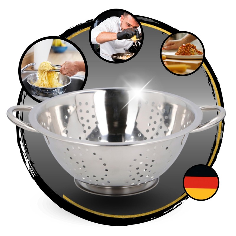 TronicXL Set of 3 Stainless Steel Kitchen Strainer Pasta Strainer