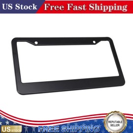 Unbranded 1PCS Black Stainless Steel Metal License Plate Frame Tag Cover Screw Caps US