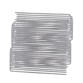 elfinrm 6 Inch 100 Pack Galvanized Garden Staples, Rugged and Reusable, Landscape Staples,U Shaped Landscape Pins, Used for Fixing Weed Barriers and Landscaping