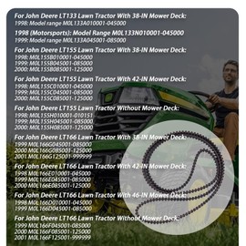 XTPTFABS 16093 Lawn Mower Timing Belt M127926 Compatible with John Deere LT133 and LT155, Serial No. 125001 and Lower; and LT166, Serial No. 095001 and Lower, fit for The Earlier 42" Freedom Decks