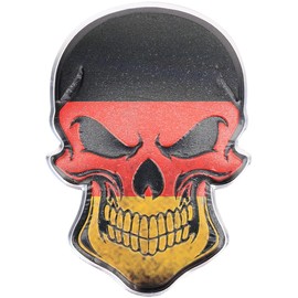 3D Metal Skull Sticker Logo Emblem Badge Car Sticker Germany