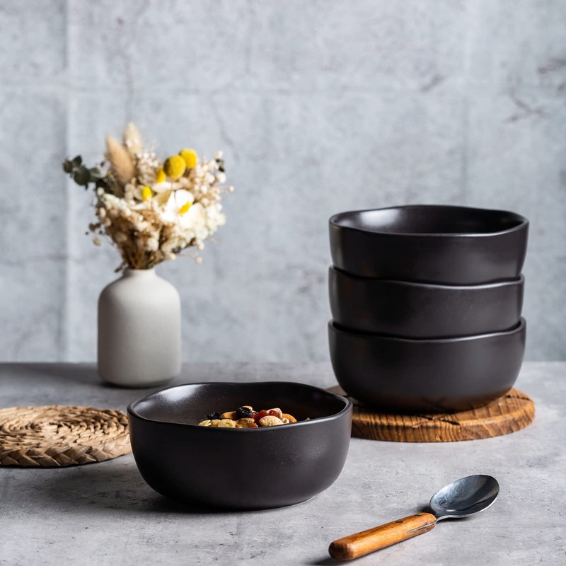 AmorArc Stoneware Cereal Bowls for Kitchen, 28oz Large Ceramic Soup