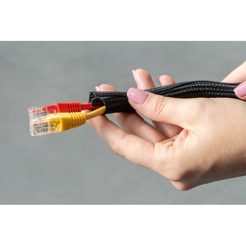 ERKO Cable Sleeve, Black, 13 mm - 3.1 m, Self-Closing