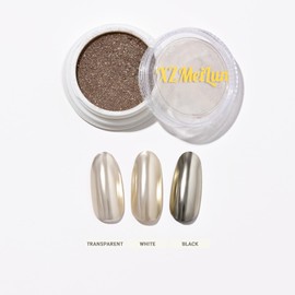 XZMeiLun Champagne Gold Magic Mirror Chrome Nail Powder, Big-Capacity 1.5g Metallic Dust Holographic Effect Powder Pigment Glitter Manicure Kit, Nail Art, Can Mixed with Builder Gel Nail Polish Use