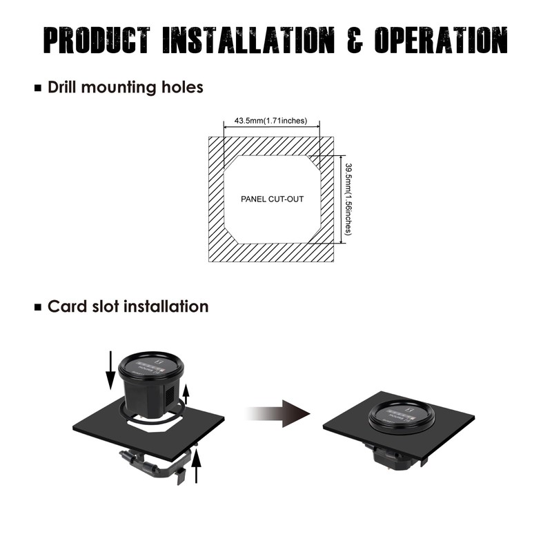 HonorMeet Mechanical Operating Hour Counter, DC8V-80V, Hour Log for Maintenance,