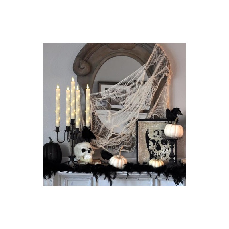Velas de Pilas sin Llama, Velas decorativas con Cuerda Starlight,