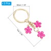 PATIKIL Flower Keychain Charm, 3Pcs Cute Enameled Keychain Floral Keyring