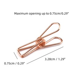 RILOMBAO 30 PCS Stainless Steel Mini Rose Gold Clothespin High Elasticity Strength Clothes Pins Multipurpose Metal Wire Chip Clips 1.26 Inch for Snack Bag Food Packages Office Home Outdoor Photo