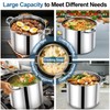 P&P CHEF 16 QT Stock Pot with Lid, Stainless Steel