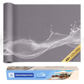 KING MOUNTAIN Canvas Repair Tape,Outdoor Gear Patch, 12×60 Inches,Waterproof,Self-Adhesive for Repairing Boat Covers,Sun Shades,Sofas,Tents,Lounge Chairs,Awnings (Grey)