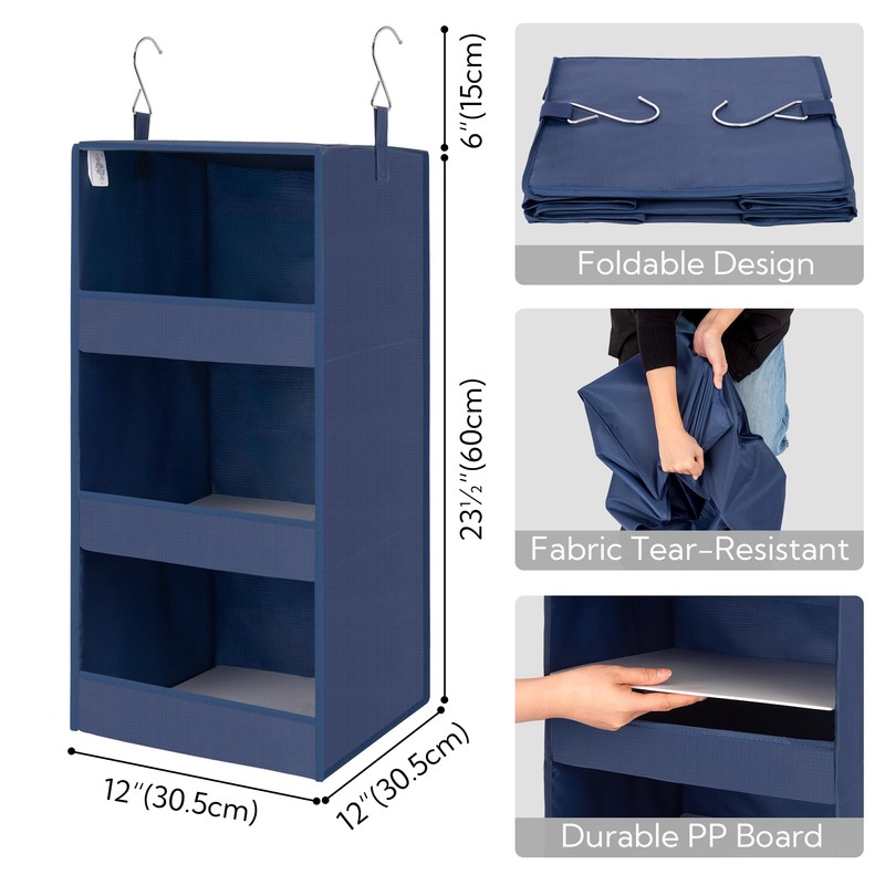 GRANNY SAYS 3-Shelf Closet Organizers and Storage, Foldable Hanging Closet