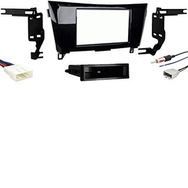 Harmony Audio HA-707552 Compatible with Nissan Rogue 2014-2018 Aftermarket Radio Harness Adapter, HA-40NI12 Aftermarket Antenna Adapter and Metra 99-7622HG Single/Double DIN Dash Installation Kit