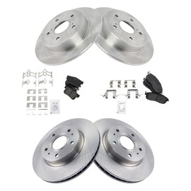 TRQ Front and Rear Brake Pad & Rotor Kit Brake Pads Brake Rotor Ceramic Compatible with 2007-2013 Suzuki SX4