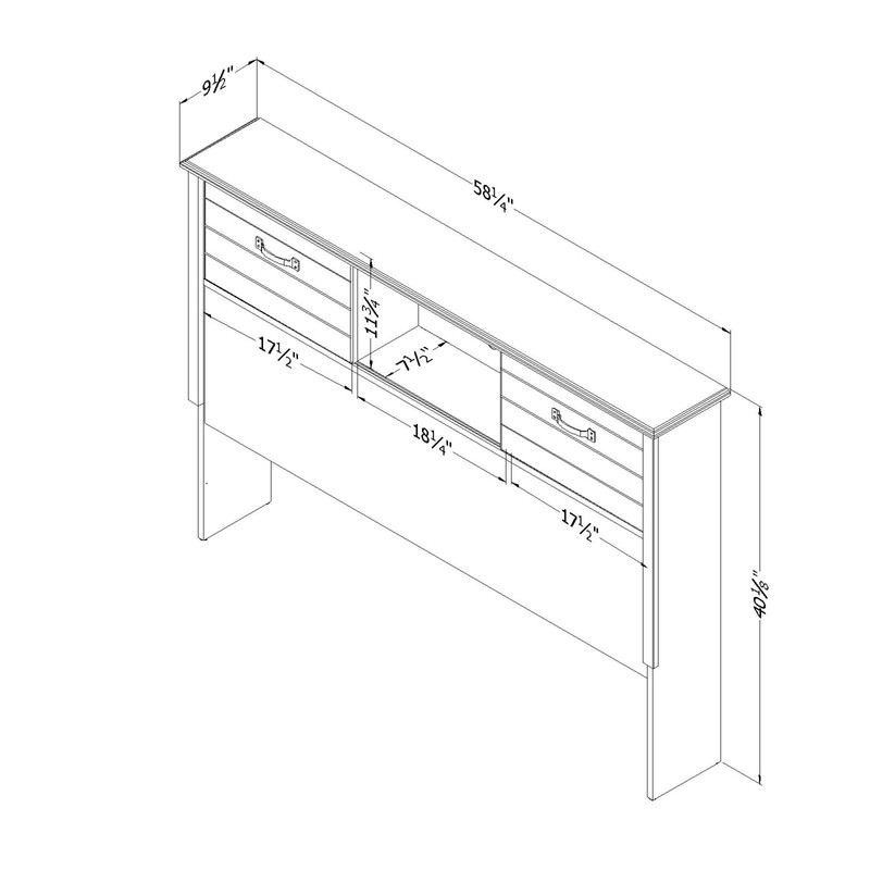 South Shore Ulysses Full Bookcase Headboard Fall Oak