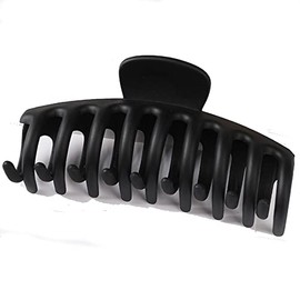 Big Hair Claw Clips 4.33 Inch Nonslip Large Claw Clip for Women Thin Hair, 90's Strong Hold Hair Clips for Thick Hair (C: Black Rectangle)