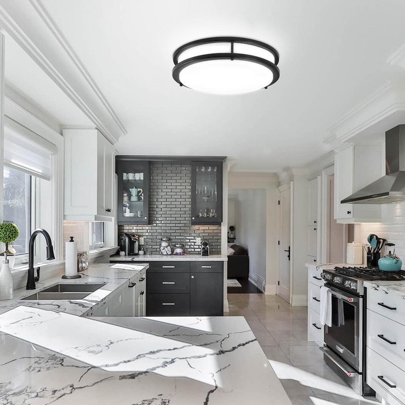DLLT 30W Modern LED Flush Mount Ceiling Light with Remote,