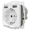 2USB inChargePRO SI USB AA socket-outlet 12W 2.4A Glossy White