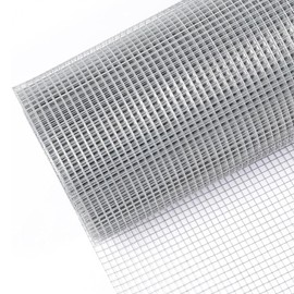 Hardware Cloth 1/4inch 48inx50ft 23 Gauge, Chicken Wire Fence, Galvanized Welded Cage Wire Mesh Roll Supports Poultry Netting Cage Yard Farm Garden Fence Animals Plants Protection, Silver
