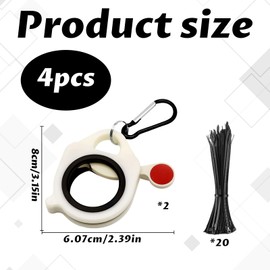 Cable Ties Organizers, 2 Pcs Cable Tie Holder, 20Pcs Zip Ties, 2 Pack Zip Tie Organizers, Light Plastic Cable Tie Holder without Unnecessary Waste and Simple. Reusable and Safe Zip Tie Organizer