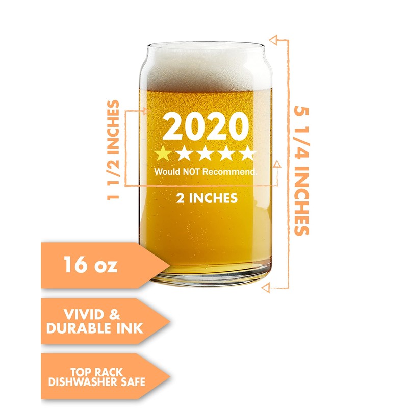 Funny Beer Glass Gift Set -"2020 One Star, Would NOT
