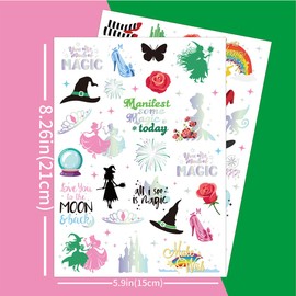 Auony Wicked Temporary Tattoos, 52pcs Witch Tattoos stickers for Birthday Party Favors