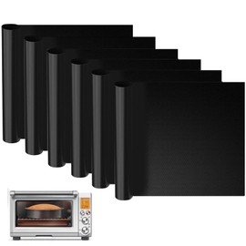 6 Pcs Oven Liners for Fan Assisted Ovens, Teflon Sheet, 33X40cm Baking Sheet, Oven Liner, Baking Sheets, Nonstick Reusable Barbecue Baking Mat Cooking Mats, for Electric Grill Gas Charcoal BBQ