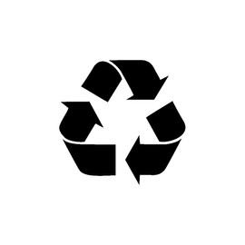 Recycle Bin Vinyl Decal Labels Design #2 Adhesive Recycling Stickers Trash Can Emblem (1" x 1", Silver)